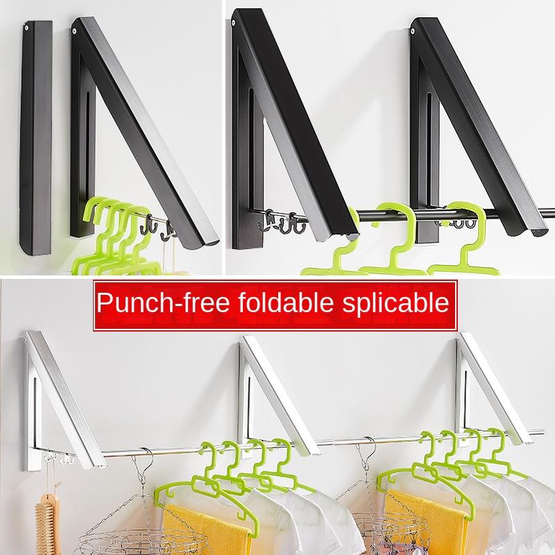 Настенная складная сушилка для одежды, уличный балкон, невидимые вешалки, космическая алюминиевая вешалка для одежды, аксессуары для дома и ванной комнаты