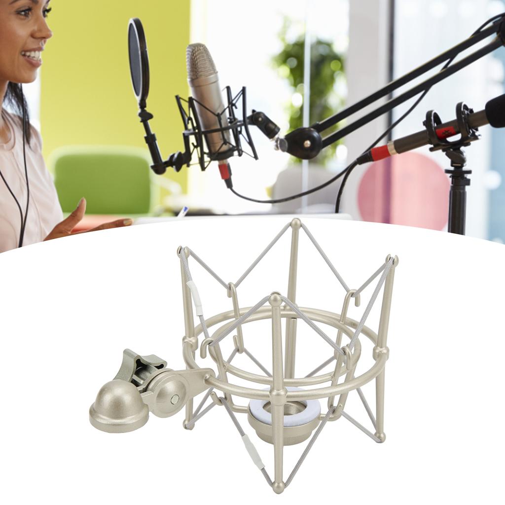 Microphone Shock Mount Clip Mic Anti Vibration Holder for Live Streaming Recording Studio