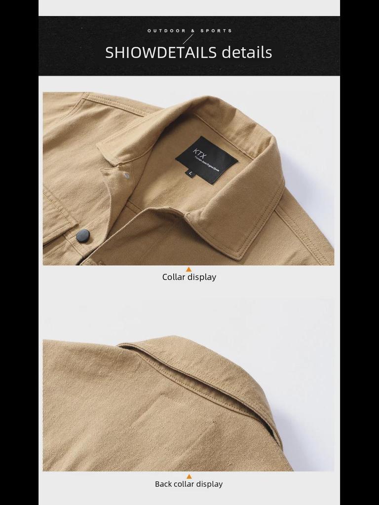 Мужская черная джинсовая куртка - повседневная рабочая одежда на весну и осень