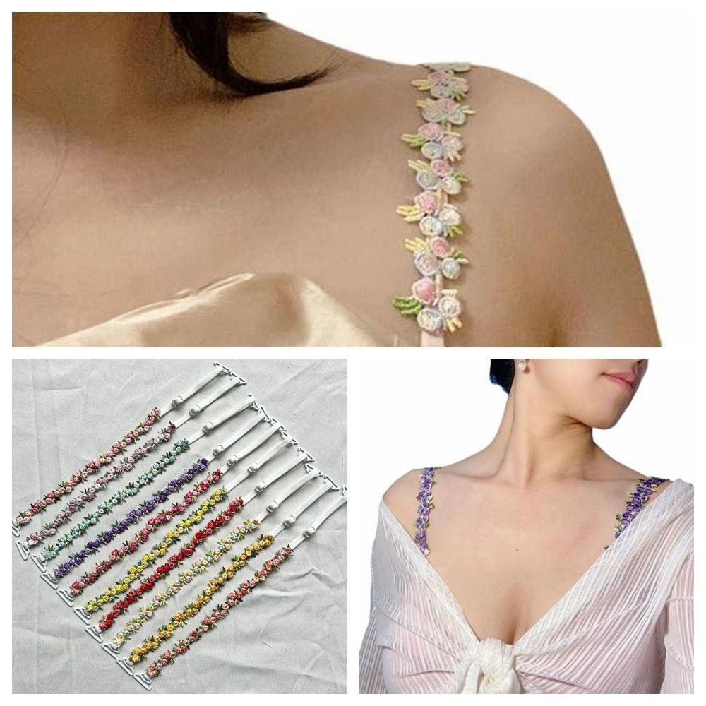 Polyester Floral Shoulder Belts Lace Bra Straps Replacement New Floral Bra Straps