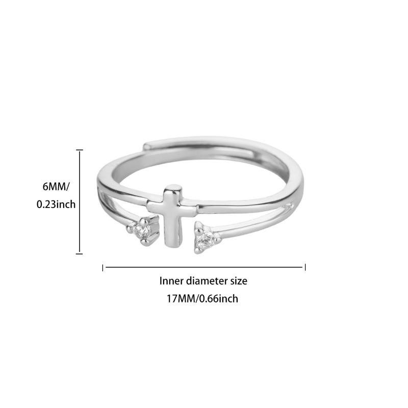 Популярное женское кольцо с позолотой k, кольцо-крест с бриллиантовой вставкой, регулируемое и простое