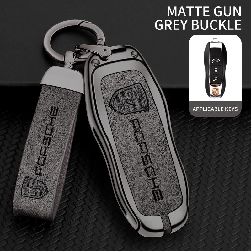 Чехол-брелок из цинкового сплава и кожи, бесключевая оболочка для Porsche Panamera Spyder Carrera Macan Boxster Cayman Cayenne 911 970 981