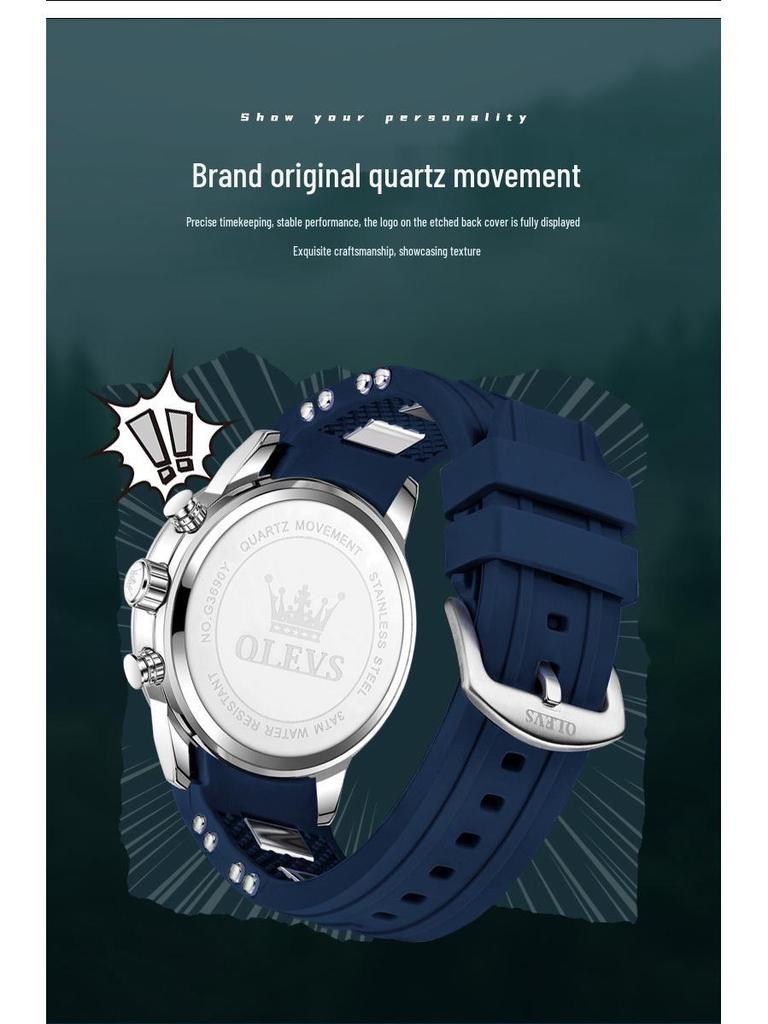 OLEVS Olis Мужские Многофункциональные Модные Спортивные Кварцевые Часы