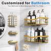 Punch-free Bathroom Rack, Wall-mounted Shampoo Storage Rack, Rust-proof Stainless Steel Bathroom Organization Accessories
