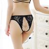 Женское кружевное нижнее белье T-бэк с открытой ластовицей - Заниженная талия, Прозрачные и соблазнительные трусики-танга