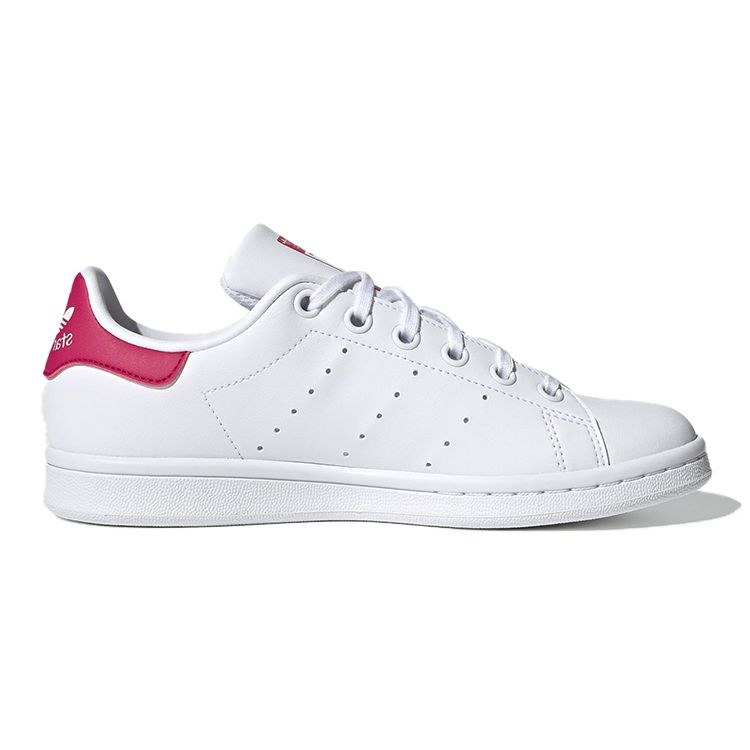 Adidas Stan Smith J White Bold Pink Детские кроссовки Cloud-White FX7522