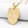 European and American Clown Mask Pendant Necklace Men's Simple and Trendy Titanium Steel Necklace