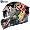 Cool Ride Treasure Bluetooth Full-Face Flip-Up Motorcycle Helmet with Dual Lens and FM Radio
