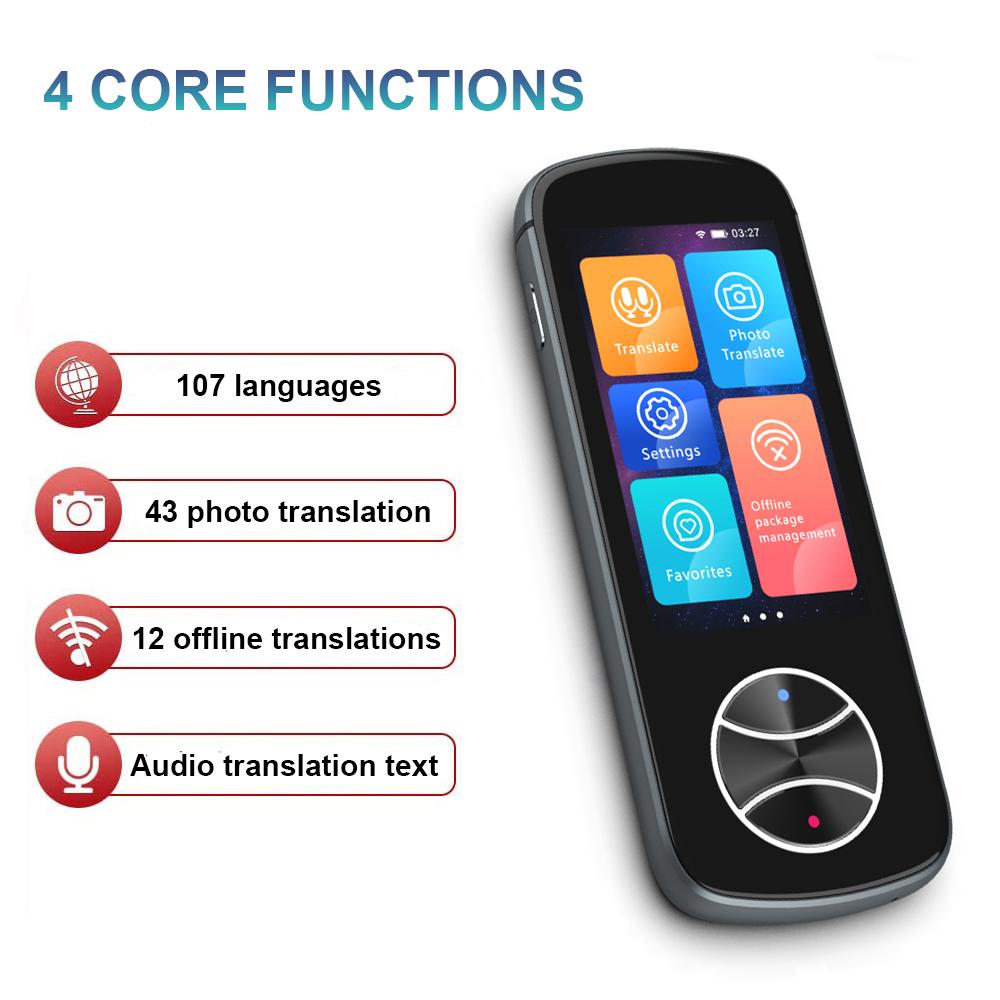 Smart Multilingual Translator - Offline & Photo Translation, 3.0-Inch Touchscreen, Supports 107 Languages