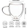 COLOCUP Carrock Двухслойное стекло, Двухстенное, Термостойкое, Чашка, Термоизоляция, Холодоизоляция, Стакан, с ручкой, Набор из 2 штук (250мл)