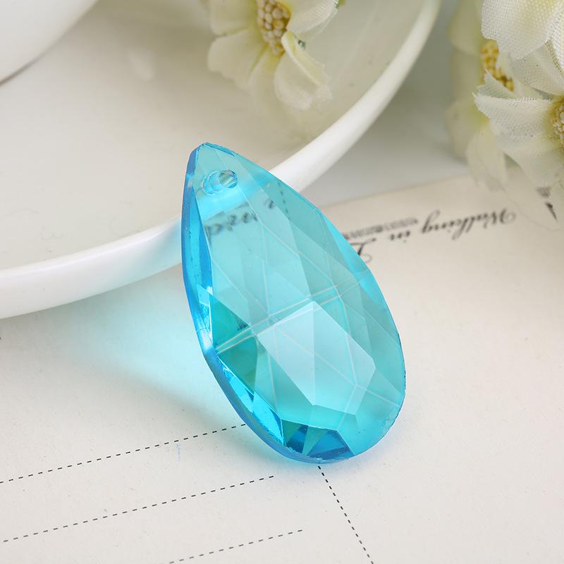 D5 5Pcs DIY Crystal 38mm Waterdrop Colorful Faceted Pendant Prism Chandelier Party Wedding Curtain Christmas Hanging Ornaments