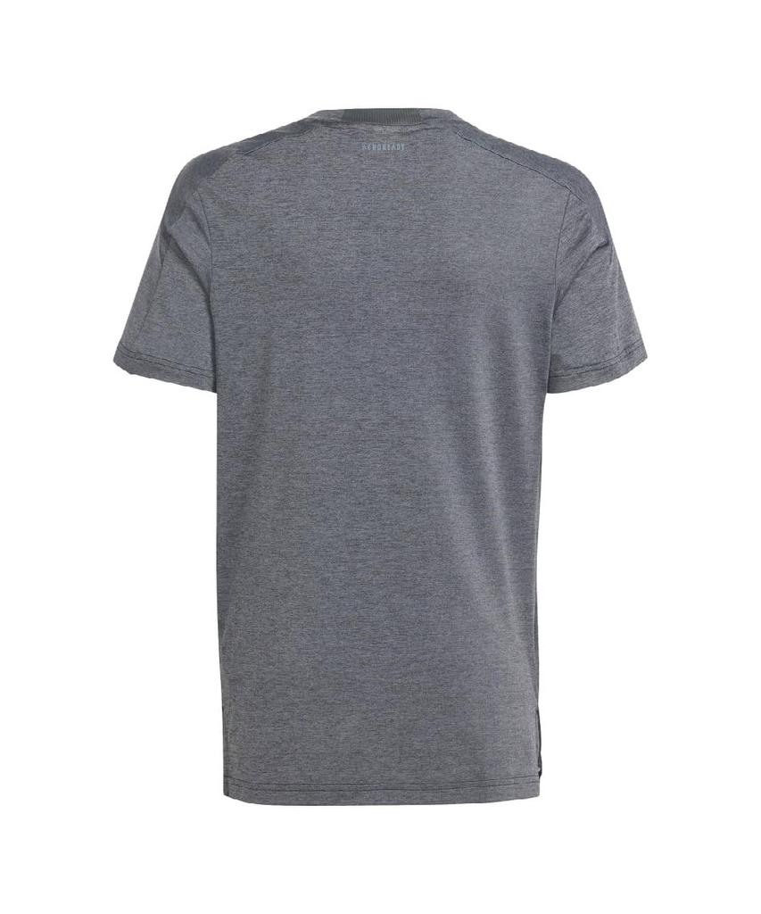 Футболка с коротким рукавом Aero Heather, серебристая, J130 [Adidas], тренировочная, женская, футболка, детская, KMR64, черно-серый три/серый шесть/светоотражающий