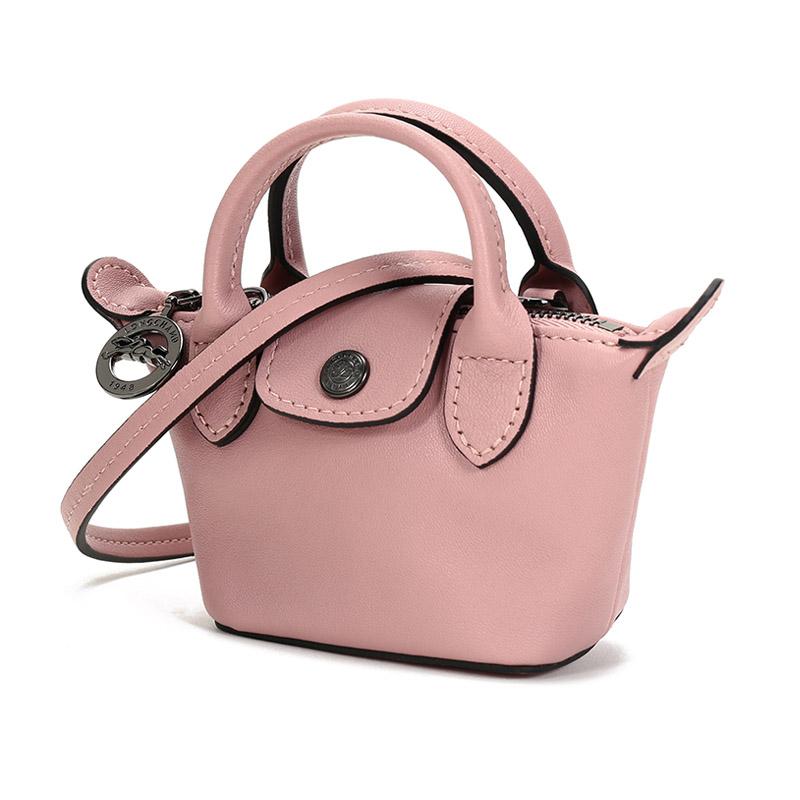 Longchamp Le Pliage Cuir 8 Solid Color Flap Zipper Detachable Shoulder Strap Crossbody Shoulder Lambskin Tote Mini Women handbag 10099757P13