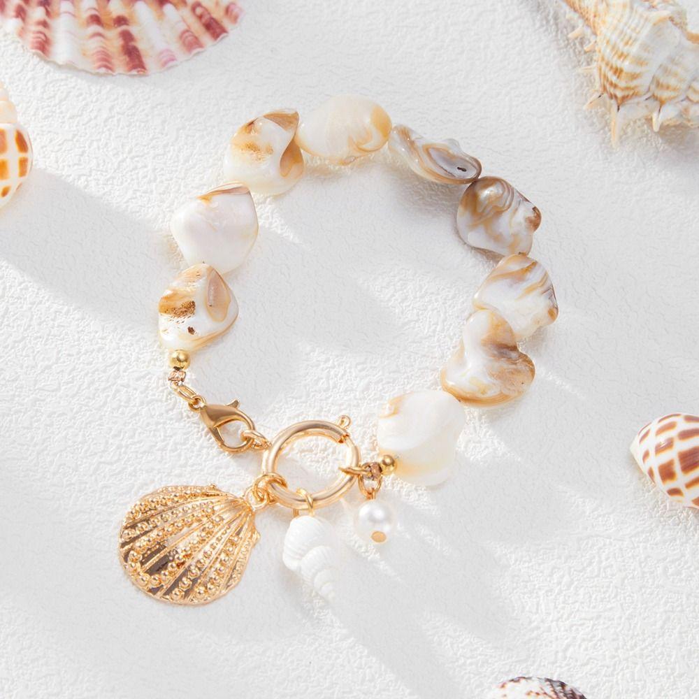 Ракушка Морской Стиль Ожерелье Цветок Пляж Бисерные Украшения Элегантное Ожерелье из Ракушек Браслет Отпуск