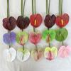 Multicolor Faux Red Palm Soft Rubber Simulation Plant Artificial Small Anthurium  DIY Accessories