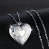 Halloween Christmas Jewelry Silver Color Heart Pattern Necklace Locket Photo Charm Pendant Chain Wedding Jewelry Gifts