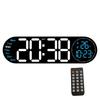 Большие светодиодные цифровые настенные часы с пультом дистанционного управления, 2 будильника, Летнее время (DST) и отображение даты, температуры для гостиной и спальни