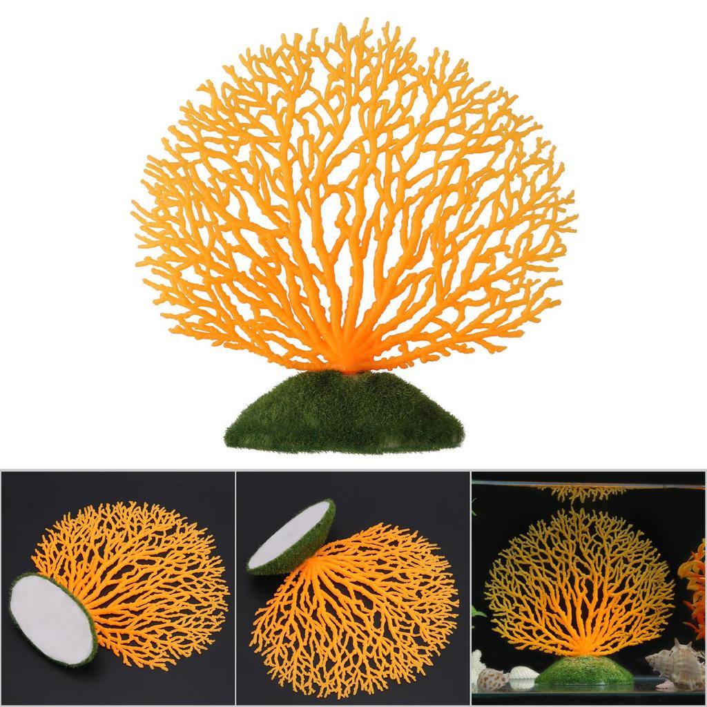 Пластиковые искусственные коралловые растения, украшение для подводного аквариума, украшение для аквариума, оранжевый