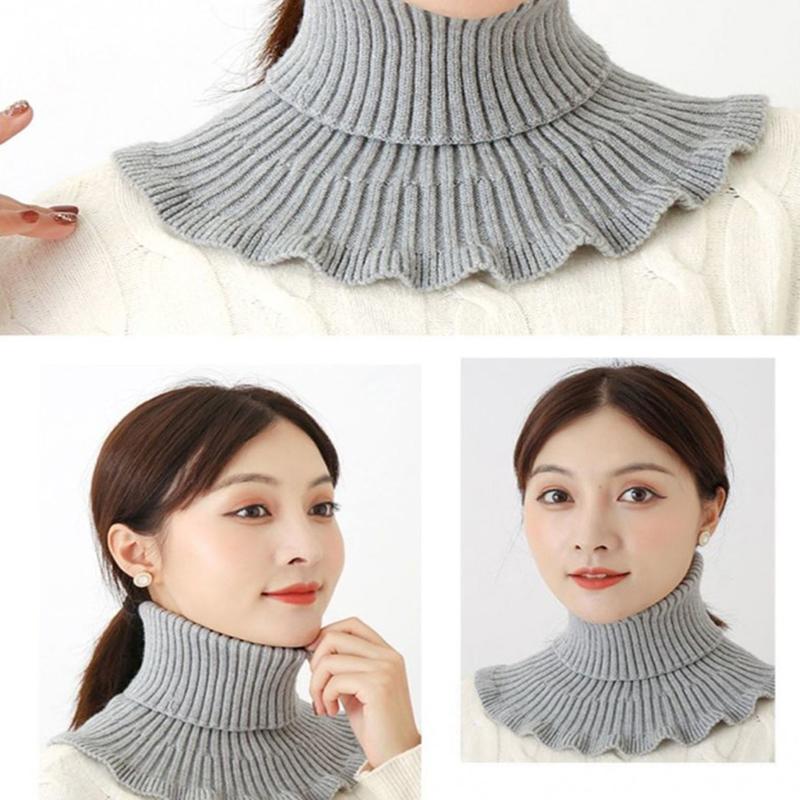 Women Warm Knitted Fake Collar Woolen Women Turtleneck Knitted False Fake Collars