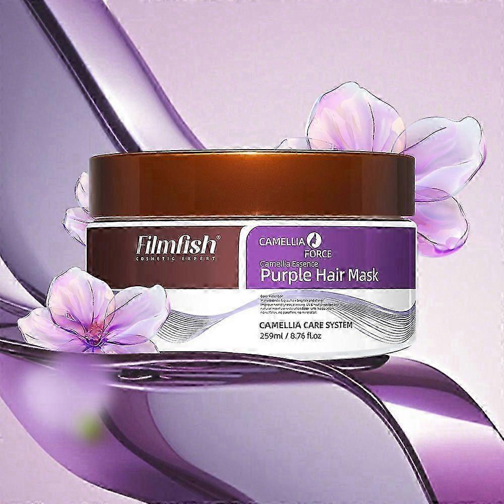 Purple Hair Mask For Blonde Silver Gray Highlighted Hair Professional Neutralizes Brass & Yellow Tones 16.90 oz 500ml