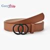Cozy Up European and American Double Circle Black Buttons Women's Belt Fashion Decorative Jeans Belt Women