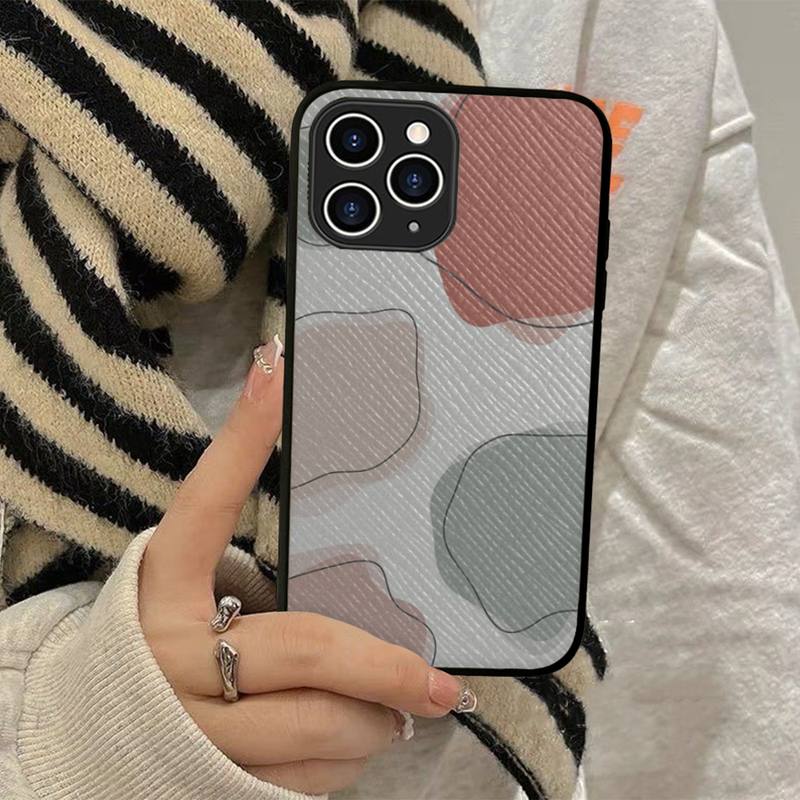 Artistic Line Phone Case Hard Leather Case for iPhone 11 12 13 Mini Pro Max 8 7 Plus SE 2020 X XR XS Coque