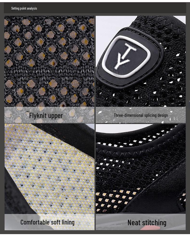 Мужские лоферы из дышащей сетки 2024 года — повседневная, нескользящая летняя обувь