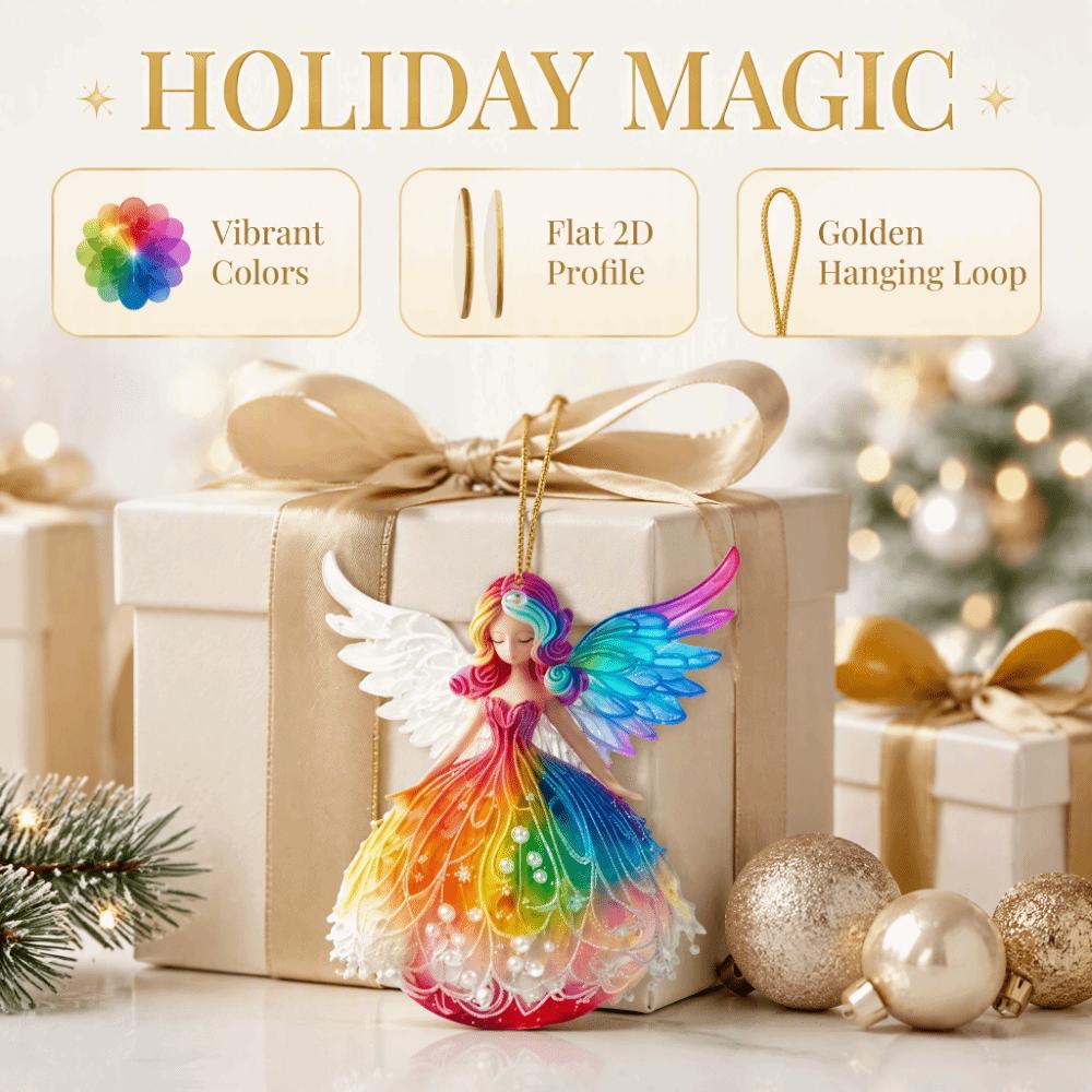 2D Flat Christmas Hanging Ornaments Exquisite Xmas Tree Decorations Vintage Angel Pendants Office