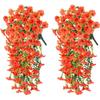 2pcs Artificial Morning Glory and Eucalyptus Hanging Decoration UV Resistant Perfectly for Home Garden Weddings