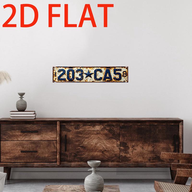1pcSign Decorative Signs and Plaques Vintage License Plate Design Distressed Wall Art Industrial Style Sign Home Renovation Gift