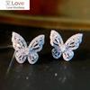 CAOSHI Aesthetic Delicate Butterfly Earrings for Women Brilliant Zirconia Elegant Lady Young Girl Exquisite Accessories Jewelry