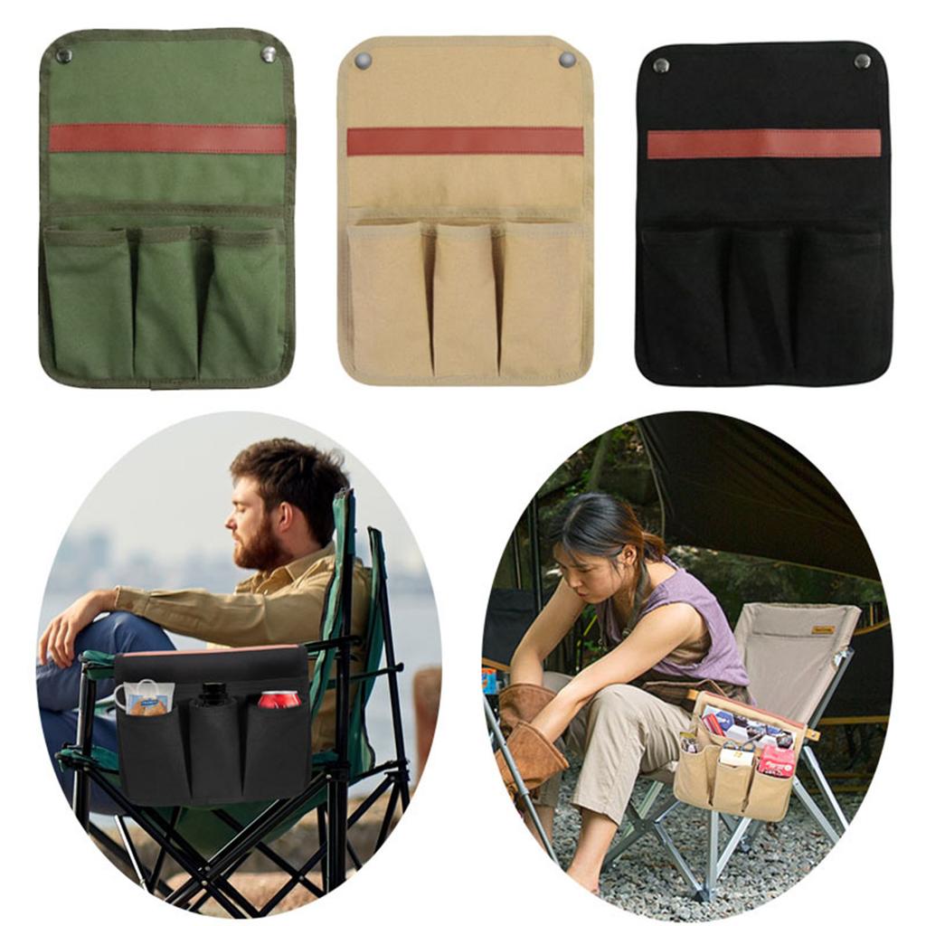 Outdoor Camping Chair Armrest Storage Bag – Portable Side Hanging Organizer Pouch for Beach, Fishing, Hiking, and Travel Chairs
