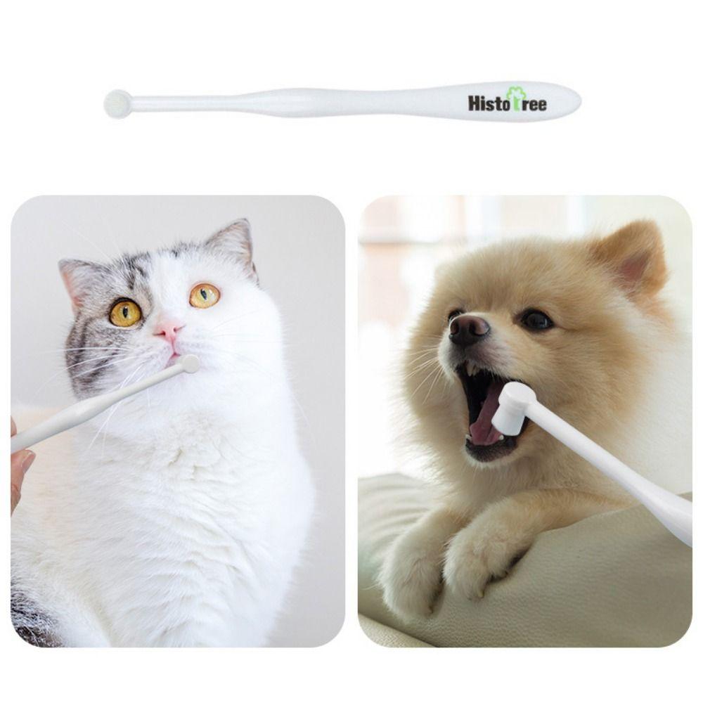 Пластик/ПБТ Мягкая зубная щетка для кошек Мягкая зубная щетка для чистки полости рта домашних животных Удаляет неприятный запах изо рта и зубной камень
