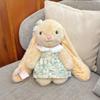 Long Ear Cute Floral Dress Plush Rabbit Doll Toy For Room And Sofa Decoration