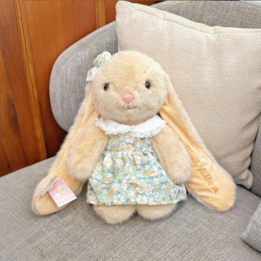 Long Ear Cute Floral Dress Plush Rabbit Doll Toy For Room And Sofa Decoration