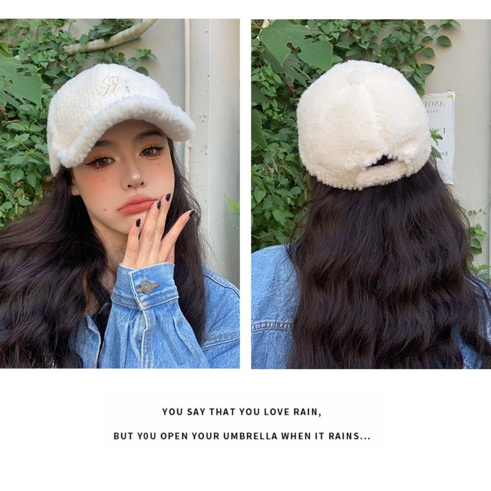 Вышитая зимняя бейсболка с надписью Double R, плюшевая кепка с козырьком, модная шерстяная шапка для отдыха на природе