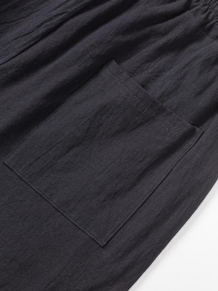 Мужской повседневный комплект из хлопка и льна на весну/лето 2025: Свободная футболка с коротким рукавом и длинные брюки