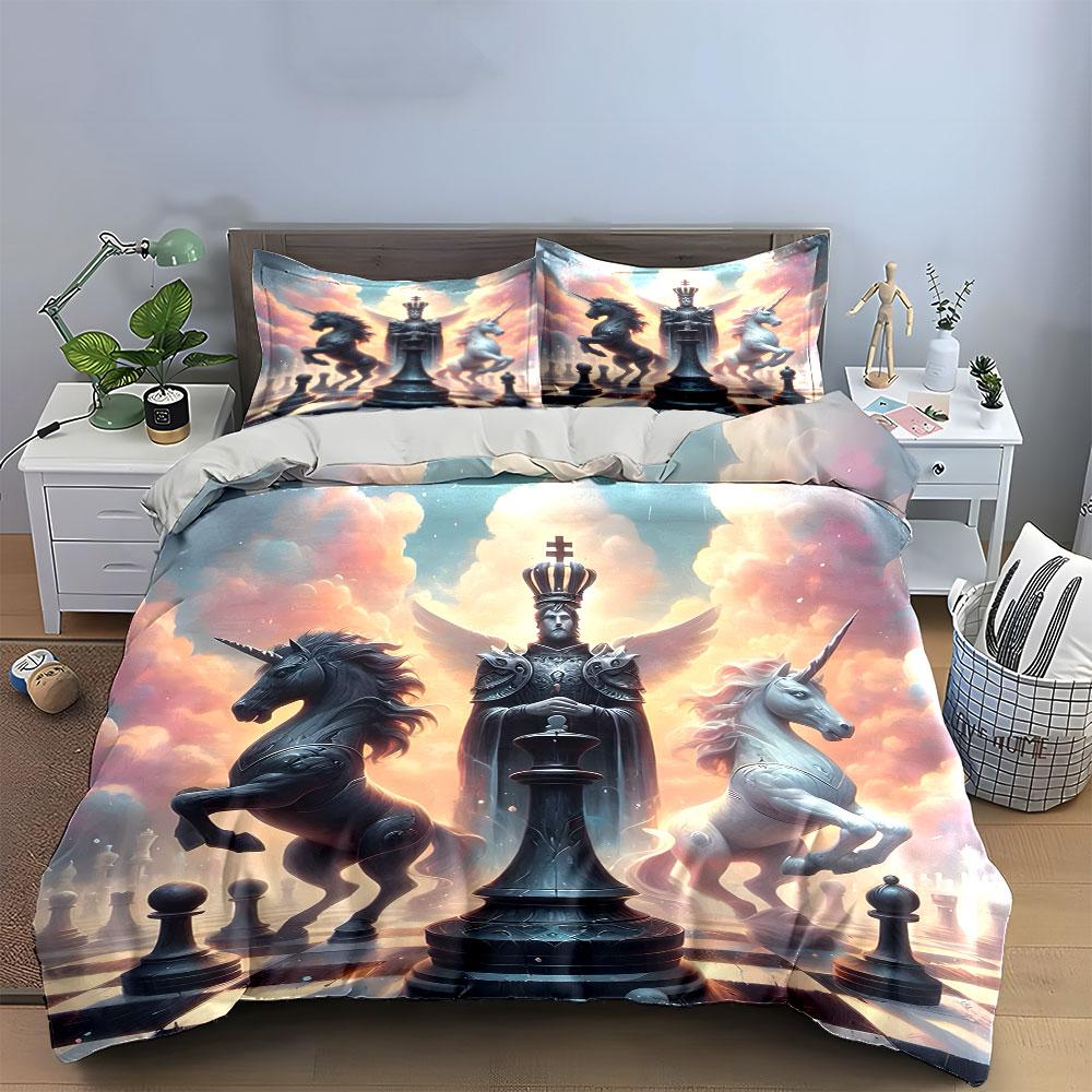 Majestic chess dreamscape. Bedding sets Duvet covers Pillowcases(1* Duvet Cover 2* Pillowcases without duvet insert)
