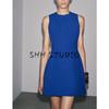 Summer New Product Women's Clothes French Pleated Design Fluffy Hem round Neck Short Sleeveless Dress 3123281