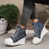 Canvas Shoes for Women Season Thick Soled Casual Ankle Boots Comfortable Versatile Sneakers Ladies Height Increase Shoes Women