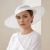 Solid Color Mesh Hat Wide Brim Masquerade Top Hat Fashion Vintage Fascinator Hat  Girl
