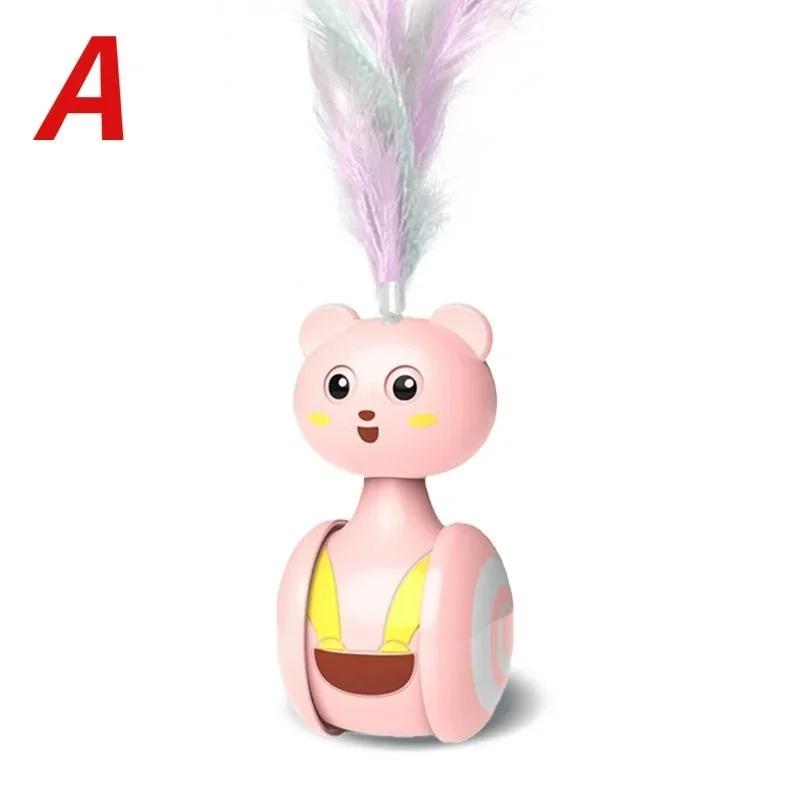 Smart Ball for Cats Toy Self Cat Toy Ball Tumbler Cat Catch Ball Colorful Feather Funny Toys for Cat Accessories Mini Toys