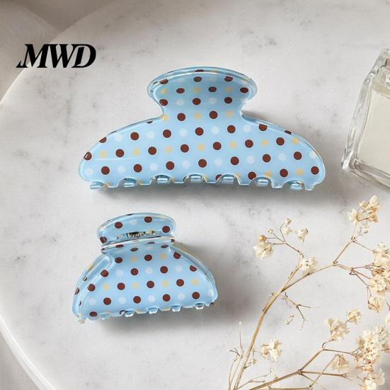 Large Hair Clip for Women Back Head Claw, Strong Bite Force Clip, Dot Print Grip Anti-Slip Teeth Accessory Daily Wear Summer Style
