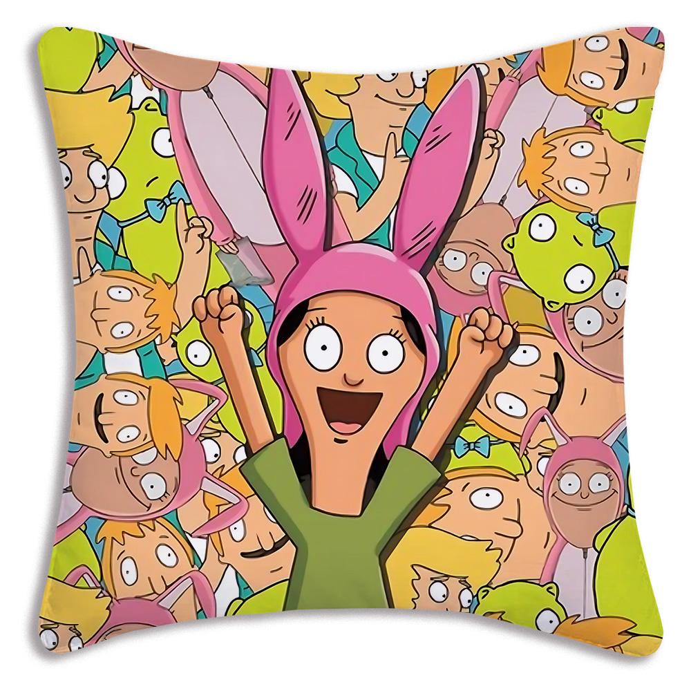 Мультяшные наволочки B-Bobs B-Burgers Мультяшные декоративные чехлы для дивана Домашние двухсторонние чехлы для подушек Короткий плюш Милые чехлы для подушек
