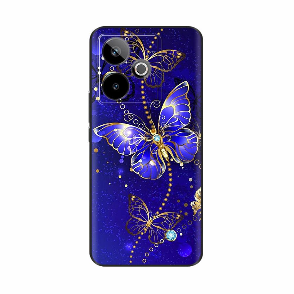 Чехол для Realme GT 7/GT 7T/GT7 PRO с рисунком Бабочка и Цветок, Противоударная Защита, Чехол-Бампер из ТПУ для Realme GT 7 7T Pro, Fundas