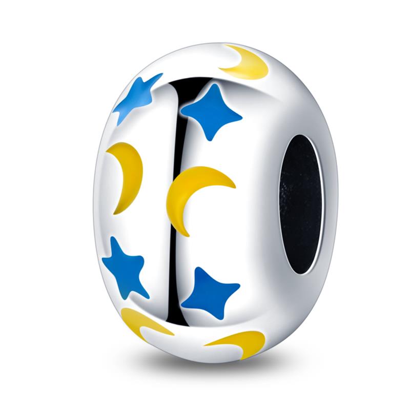 Copper Round Colored Zircon Charm Spacer Beads Suitable Fit Pan Original Bracelet Exquisite Diy Party Jewelry