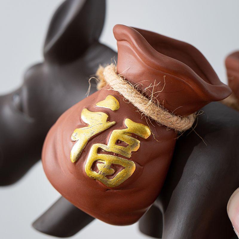 Фиолетовый песок Чайный питомец Ослик Украшение Бытовое украшение для чайной церемонии Ручная работа Счастливый цветок Офисное креативное украшение Поделки