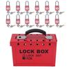 Lockout Box Padlock Set Portable Safety Group Lockout Box with 12 Pcs 38mm Padlocks 24 Pcs Keys