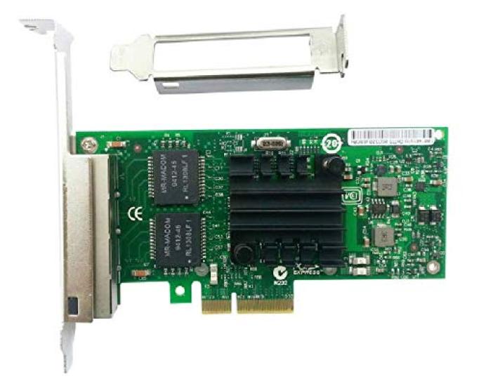 1GbE Ethernet Card Server Quad Copper Port x 4 Network Adapter E1G44HTBLK Intel 82580 Chip Compatible Low Profile Bracket Included For I340-T4 RJ-45