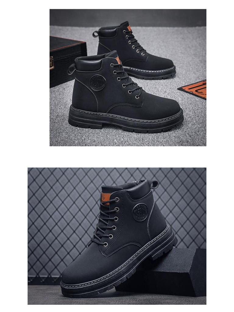 Мужские желтые ботинки Martin осень/зима: Высокий верх, модный, нескользящий, износостойкий, в корейском стиле.